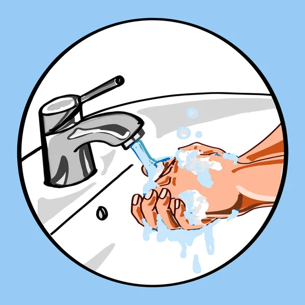 Pictogram van een hand wassen zeep — Stockfoto