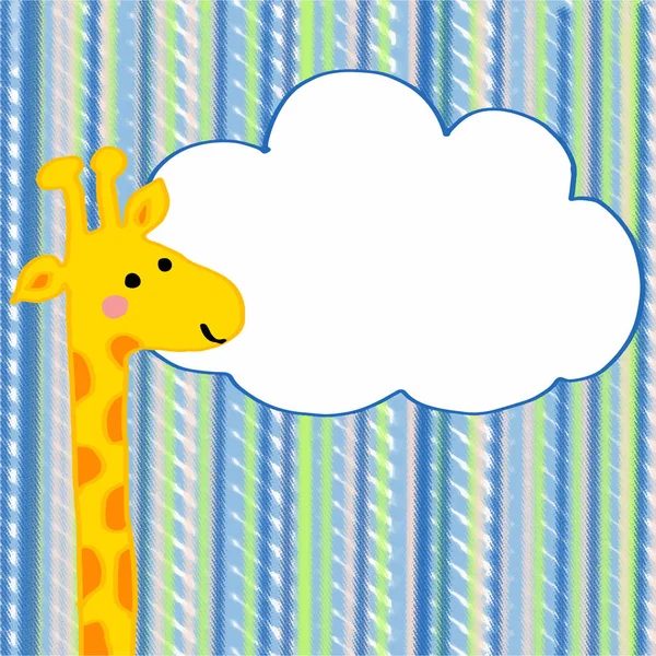 Söt giraff och text — Stockfoto