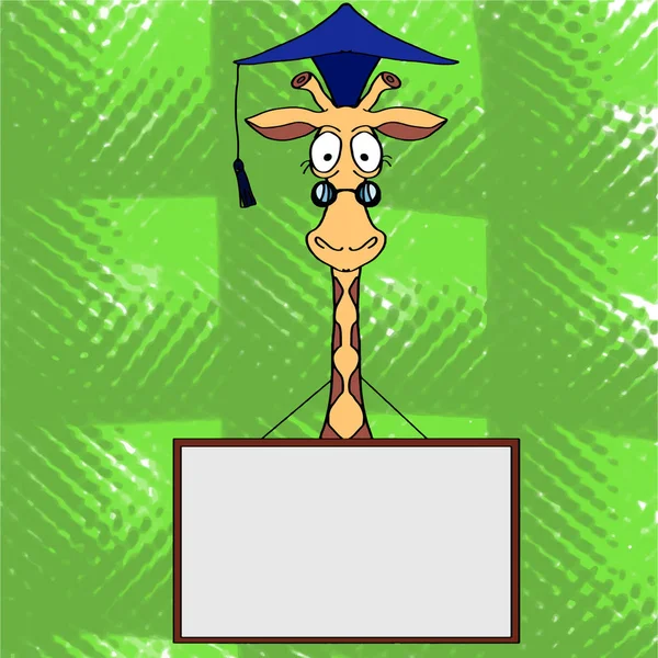 Икона выпускника жирафа — стоковое фото