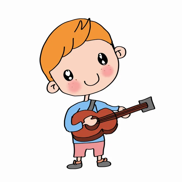 Cute boy playing guitar — Stock Photo, Image