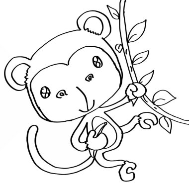 Kahverengi maymun boyama