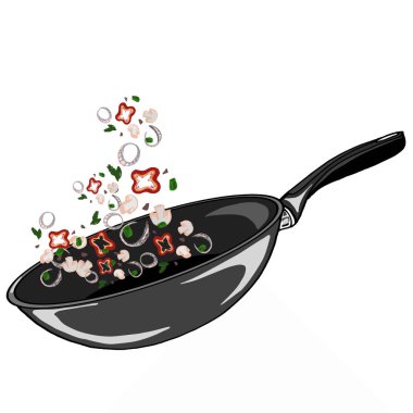 Tava ve pişmiş sebze