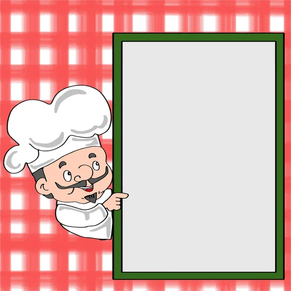 Chef-kok en banner — Stockfoto
