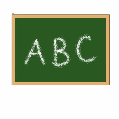 Tahtada yazılı Abc yazar