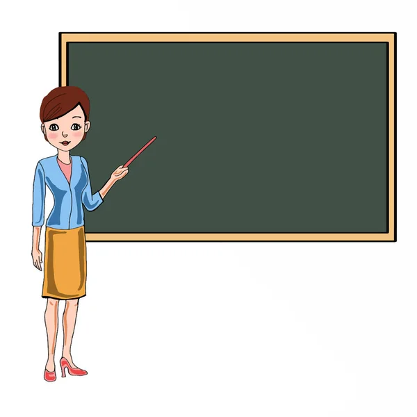 Lady standing next to the board — Stock Photo, Image