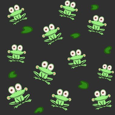 sevimli kurbağa desen çizim arka plan