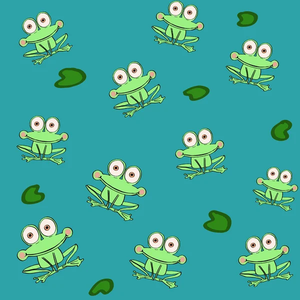 cute frog  pattern  background illustration drawing