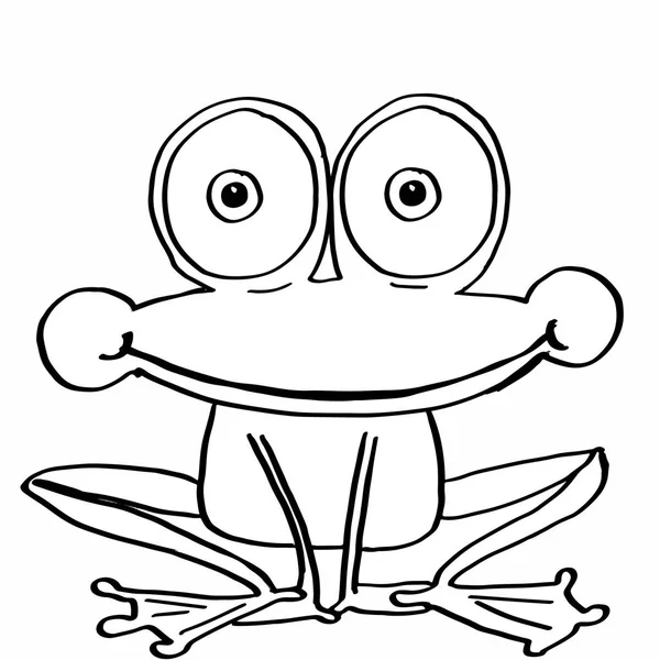 Cute Frog Coloring White Background — Stock Photo, Image