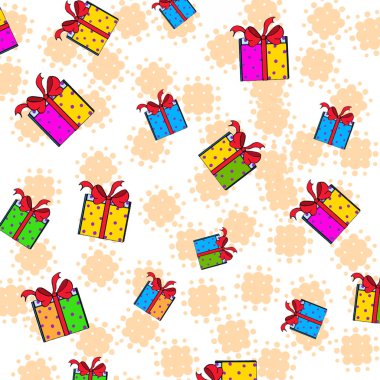 Hediye paketi çizim desen arka plan