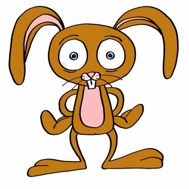 kahverengi sevimli tavşan illüstrasyon karikatür maskotu ve beyaz arka plan çizim