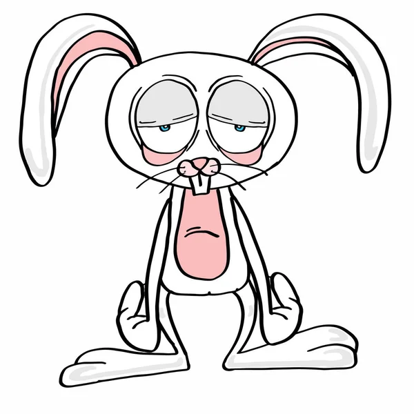 可爱的兔子累插图卡通画吉祥物和白色背景 — 图库照片