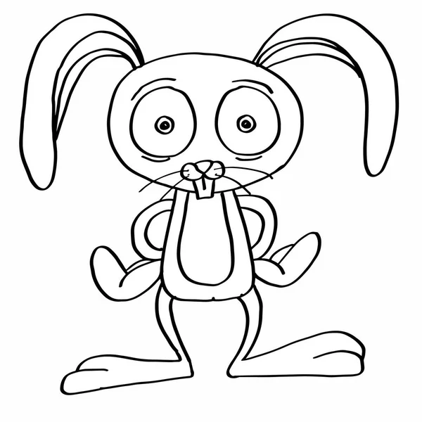 sevimli tavşan illüstrasyon karikatür maskotu ve beyaz arka plan çizim