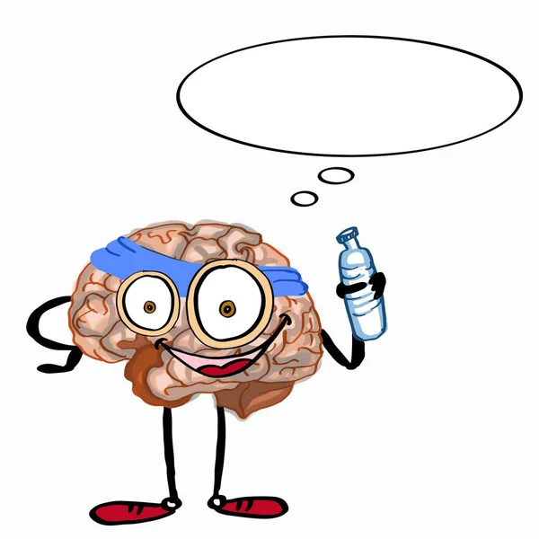 Sporting brainillustration cartoon drawing mascot and white background