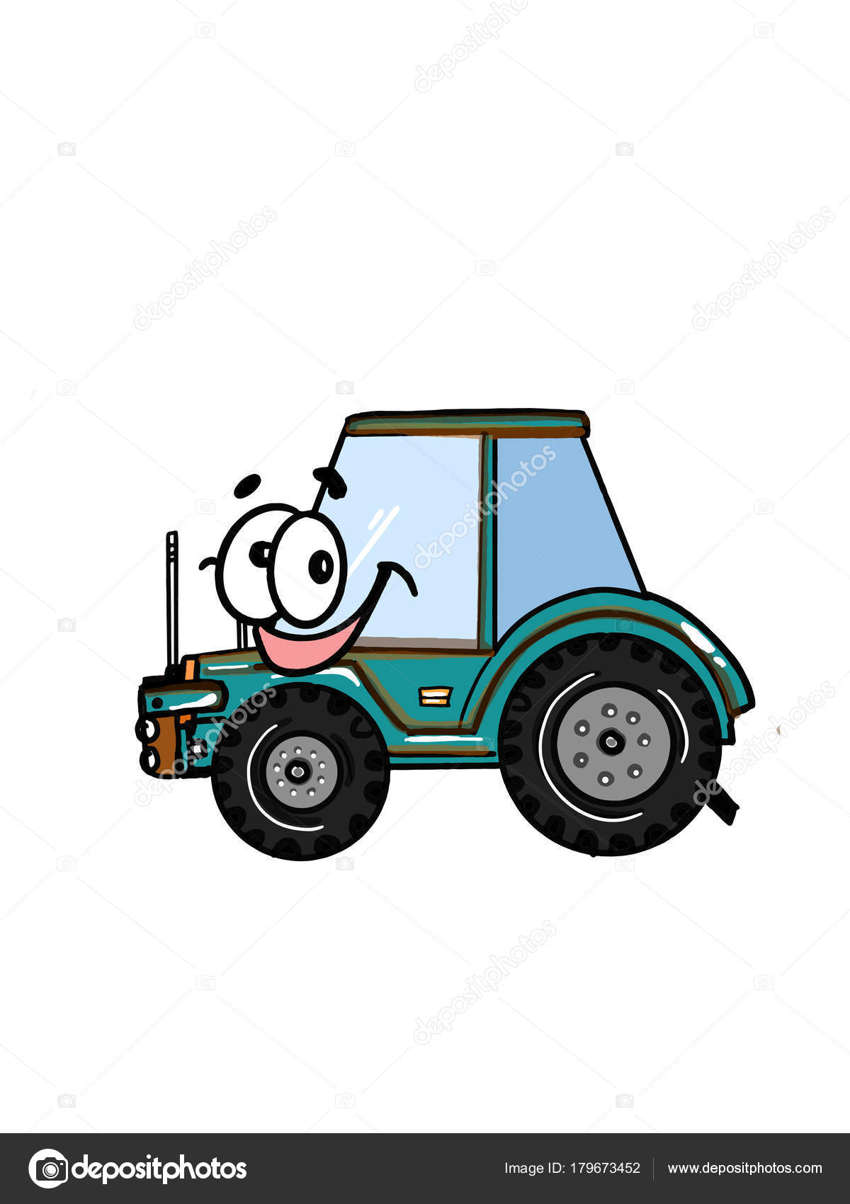 ładny Pojazd Ciężarowy Traktor Ilustracja Kreskówka Kolorowanie