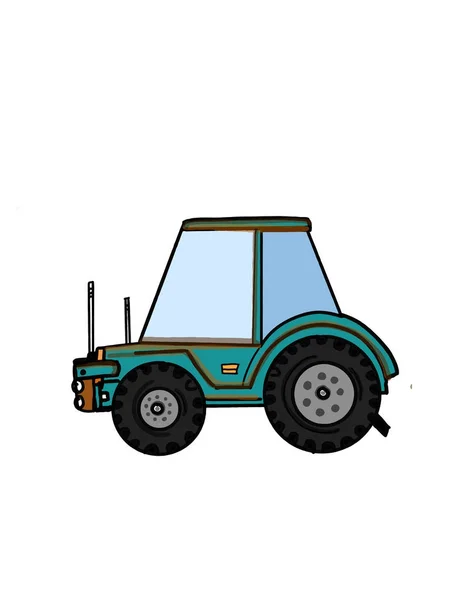 Vehicle Truck Tractor Illustration Cartoon Drawing Coloring — Stock Photo, Image