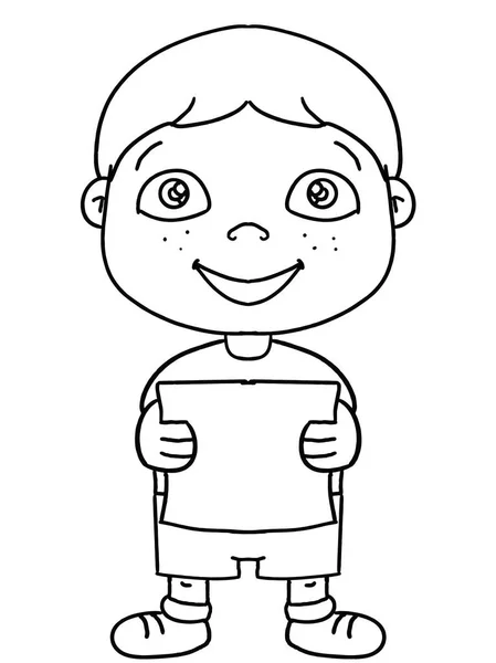 Mignon Garçon Illustration Dessin Animé Enfant — Photo