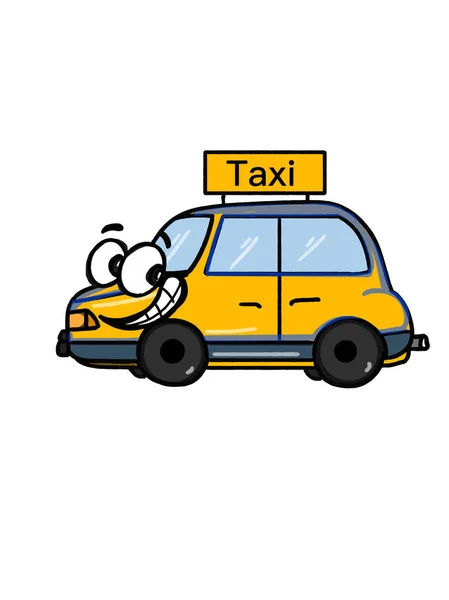 vehicle yellow taxi illustration cartoon drawing coloring