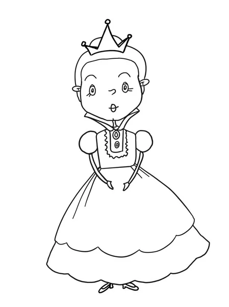 国王公主王子城堡插图画着色卡通和白色背景 — 图库照片