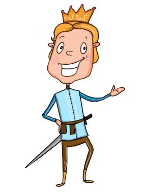 Prenses Prens kale illüstrasyon çizim karikatür ve beyaz arka plan boyama Kral