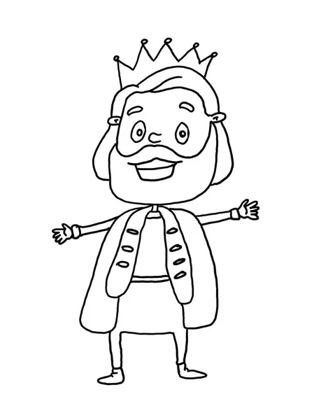 Král Princezny Princ Hrad Obrázek Výkresu Barevné Karikatura Bílé Pozadí — Stock fotografie