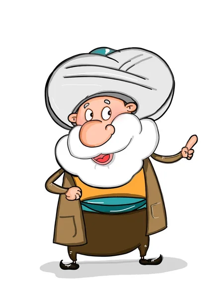 Nasreddin Hodja Character Illustration Drawing — Stock Photo, Image