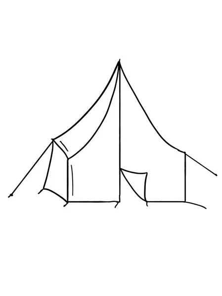 Illustration Tente Camping Fond Blanc — Photo