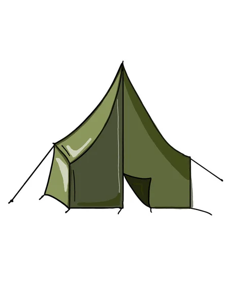 Camping Tent Illustration White Background — Stock Photo, Image