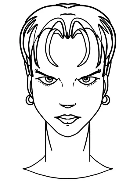 Female Woman Face Portrait Illustration — Stock Photo, Image