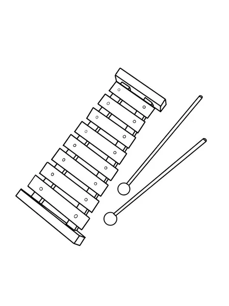 Перкусійний Музичний Інструмент Ілюстрація Малювання Чорно Білого Малюнка — стокове фото