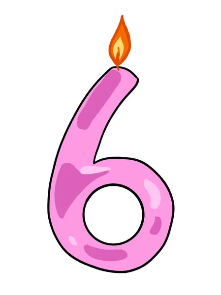 Number Candle Illustration Drawing White Background — Stock Photo, Image