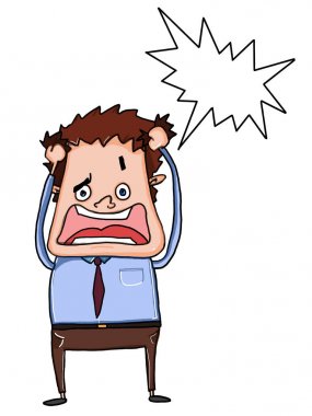 işadamı kızgın endişeli illüstrasyon çizim