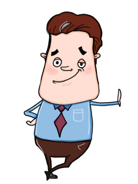 işadamı illüstrasyon çizim ve beyaz arka plan