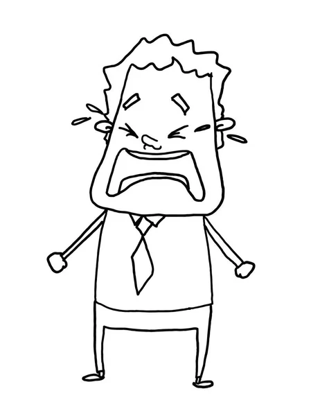 businessman crying coloring  illustration drawing