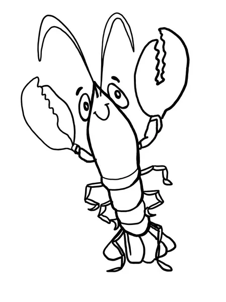 Dessin Animé Mignon Homard Coloriage Illustration — Photo