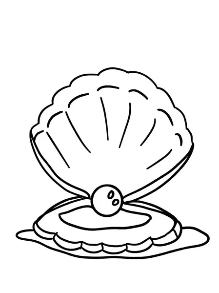 ムール貝の漫画の着色でパール — ストック写真