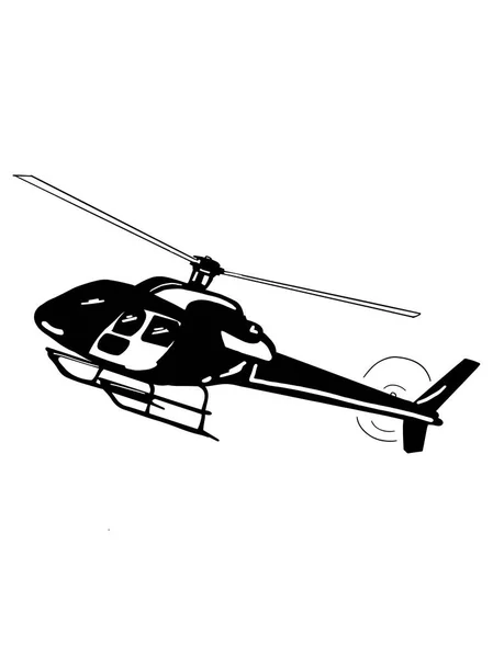 Helicopter Cartoon Illustration White Background — Stock Photo, Image