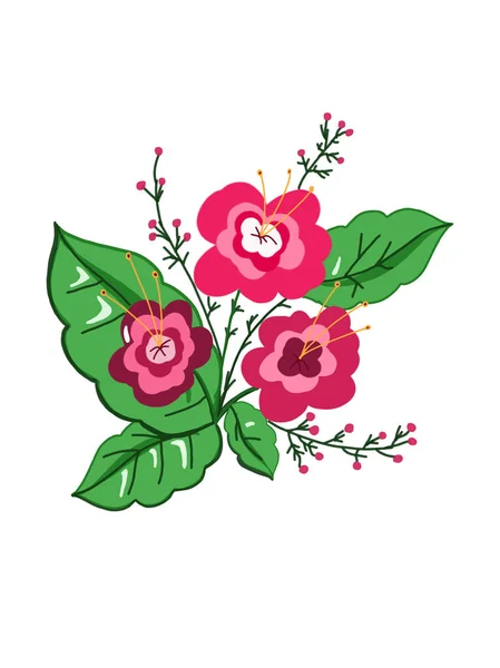 colorful flowers illustration and white background