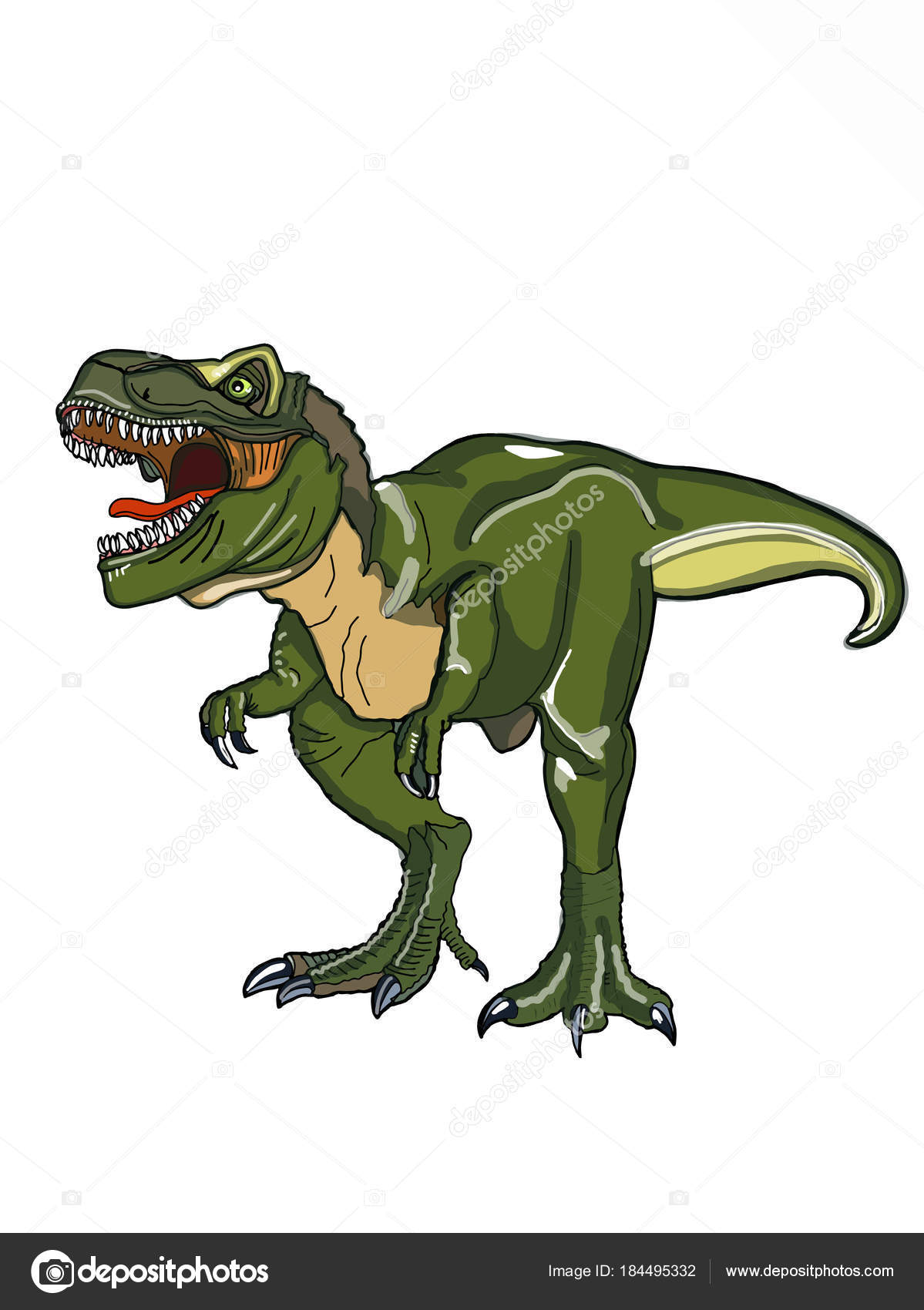 新鮮なティラノサウルス 恐竜 イラスト リアル 動物ゾーン