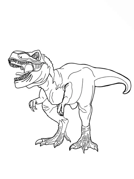 リアルな恐竜のイラスト漫画のデッサン — ストック写真