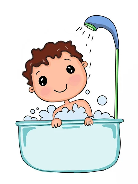 Dibujos Animados Lindo Baño Niña — Foto de stock © designartks #187088732
