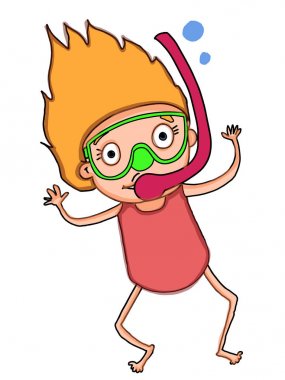 kayan çocuk kız illüstrasyon