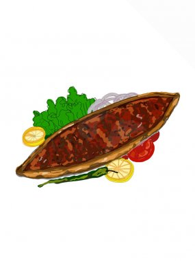 et pide çizgi film illüstrasyon