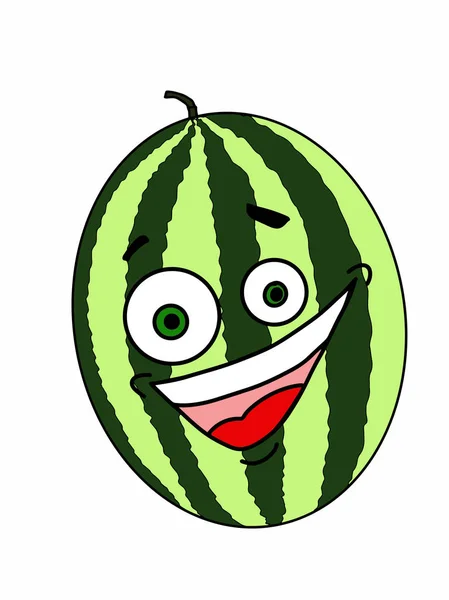 Niedliche Wassermelone Illustration Karikatur — Stockfoto