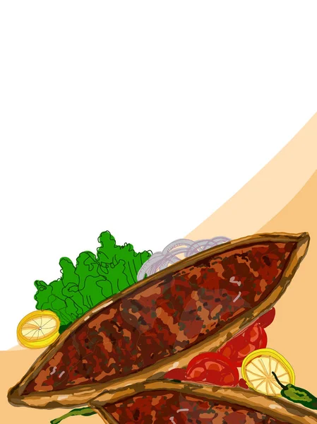meat pide cartoon illustration