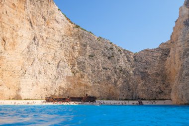 Batık beach, Zakynthos - 3 Eylül 2016: insanların kalabalıklar