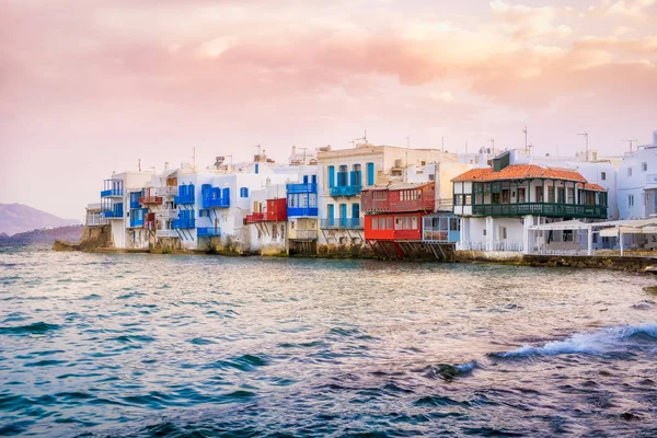 Vista panorâmica de Little Venice na ilha de Mykonos — Fotografia de Stock