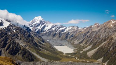 Panoramic view of Hooker valley and Mt Cook, NZ clipart