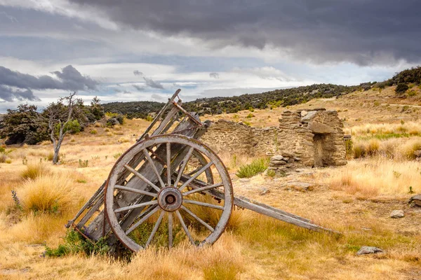 Zbytky starých horníci opustili město, Bendigo, Nový Zéland — Stock fotografie