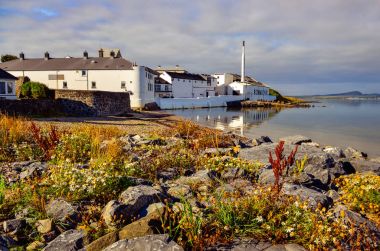 Islay, İngiltere - 25 Ağustos 2013: Bowmore damıtım doğal görünümünü