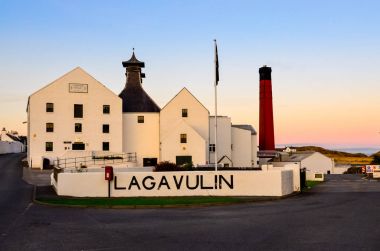ISLAY, UNITED KINGDOM - 25 August 2013: Lagavulin distillery factory clipart